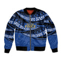 Western Australia Rugby Pacific Custom Sleeve Zip Bomber Jacket Pasifika Tapa Pattern