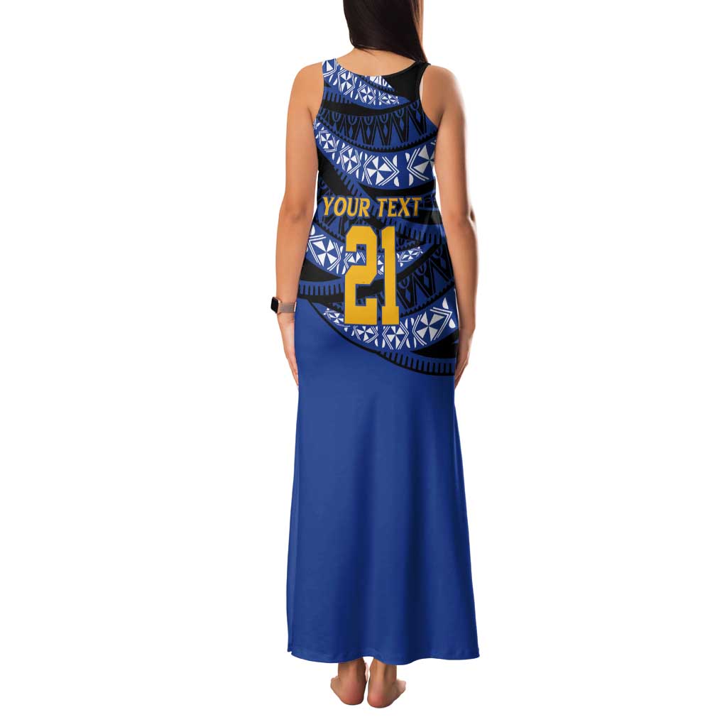 Western Australia Rugby Pacific Custom Tank Maxi Dress Pasifika Tapa Pattern