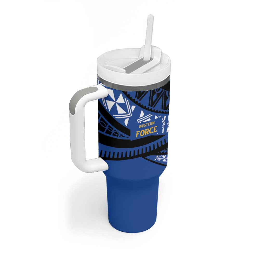 Western Australia Rugby Pacific Custom Tumbler With Handle Pasifika Tapa Pattern