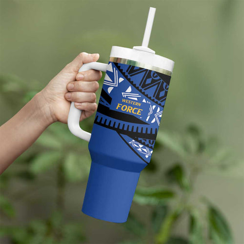 Western Australia Rugby Pacific Custom Tumbler With Handle Pasifika Tapa Pattern