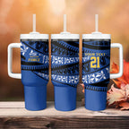 Western Australia Rugby Pacific Custom Tumbler With Handle Pasifika Tapa Pattern
