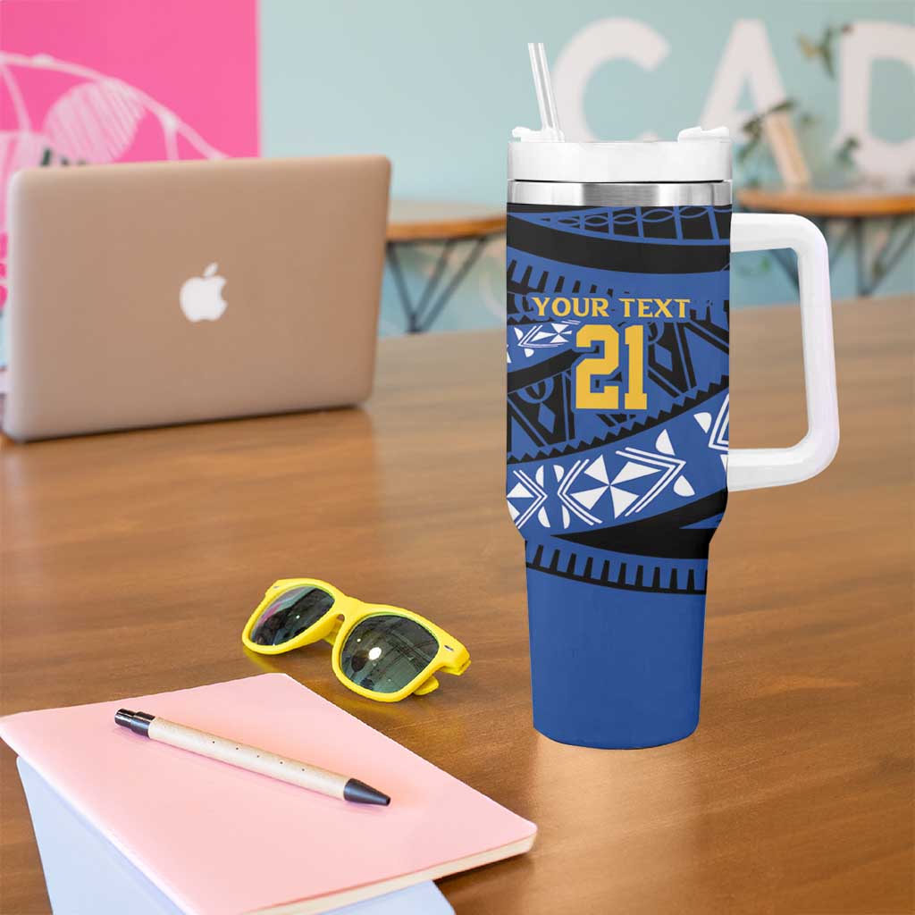 Western Australia Rugby Pacific Custom Tumbler With Handle Pasifika Tapa Pattern