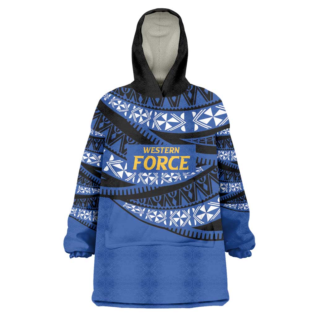 Western Australia Rugby Pacific Custom Wearable Blanket Hoodie Pasifika Tapa Pattern