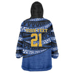 Western Australia Rugby Pacific Custom Wearable Blanket Hoodie Pasifika Tapa Pattern