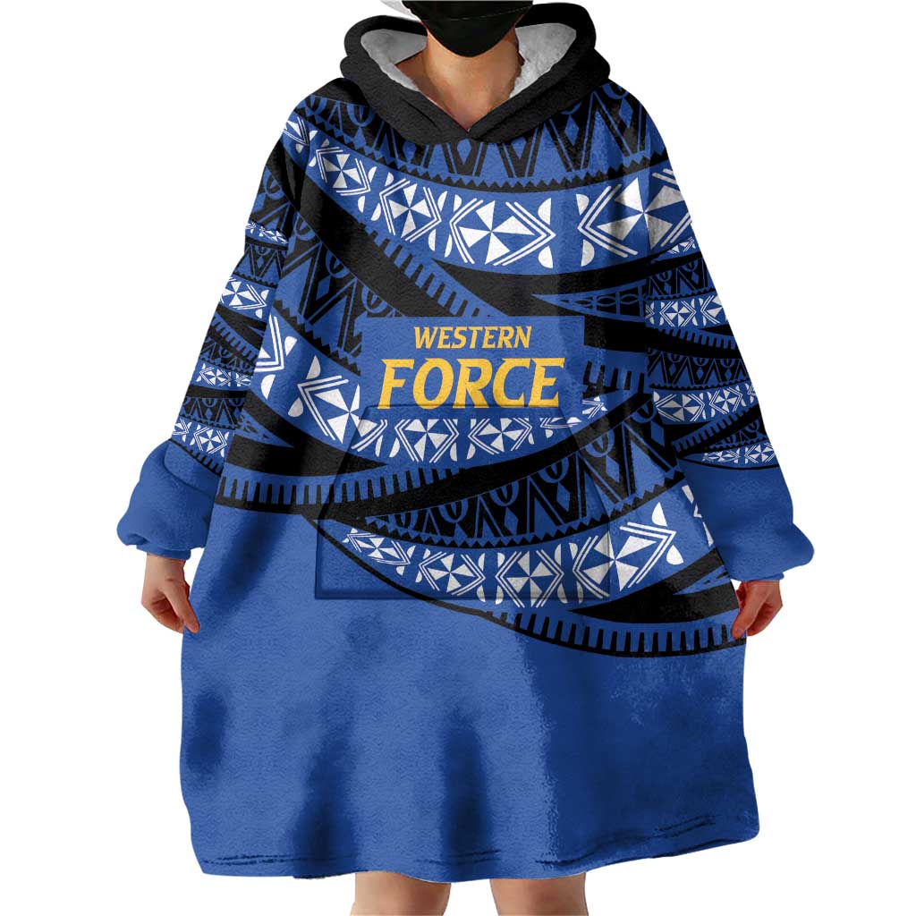 Western Australia Rugby Pacific Custom Wearable Blanket Hoodie Pasifika Tapa Pattern