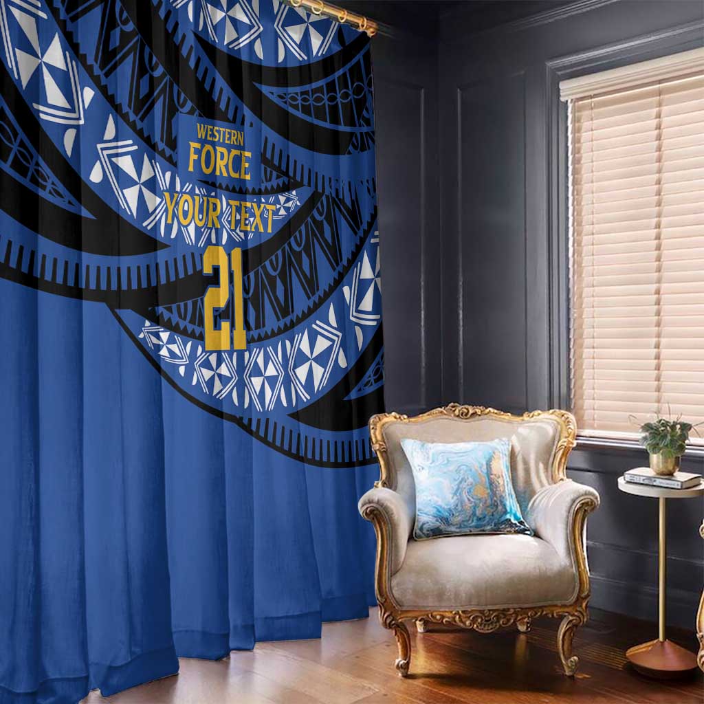 Western Australia Rugby Pacific Custom Window Curtain Pasifika Tapa Pattern