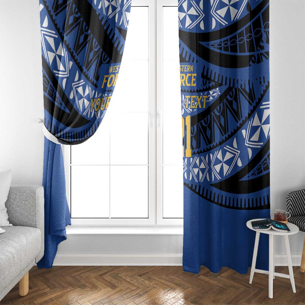 Western Australia Rugby Pacific Custom Window Curtain Pasifika Tapa Pattern