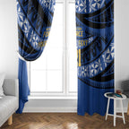 Western Australia Rugby Pacific Custom Window Curtain Pasifika Tapa Pattern