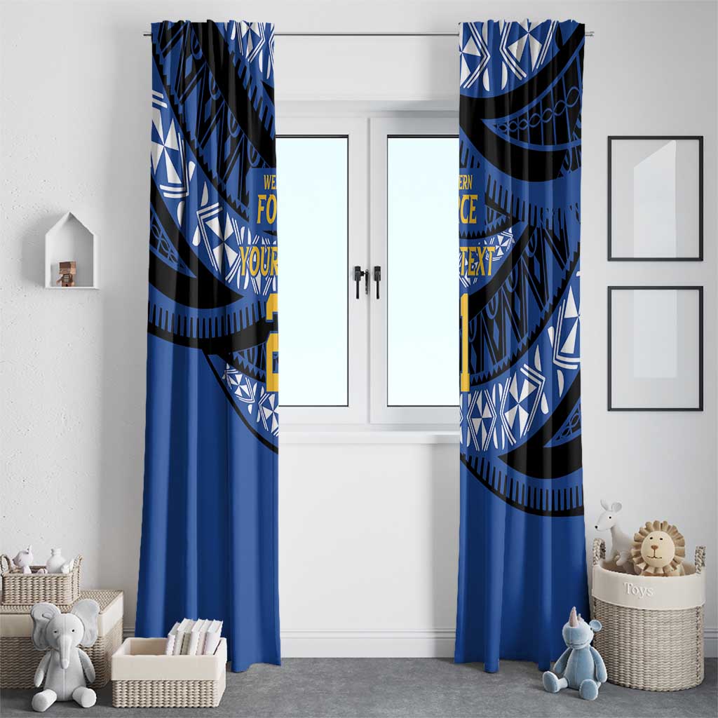 Western Australia Rugby Pacific Custom Window Curtain Pasifika Tapa Pattern