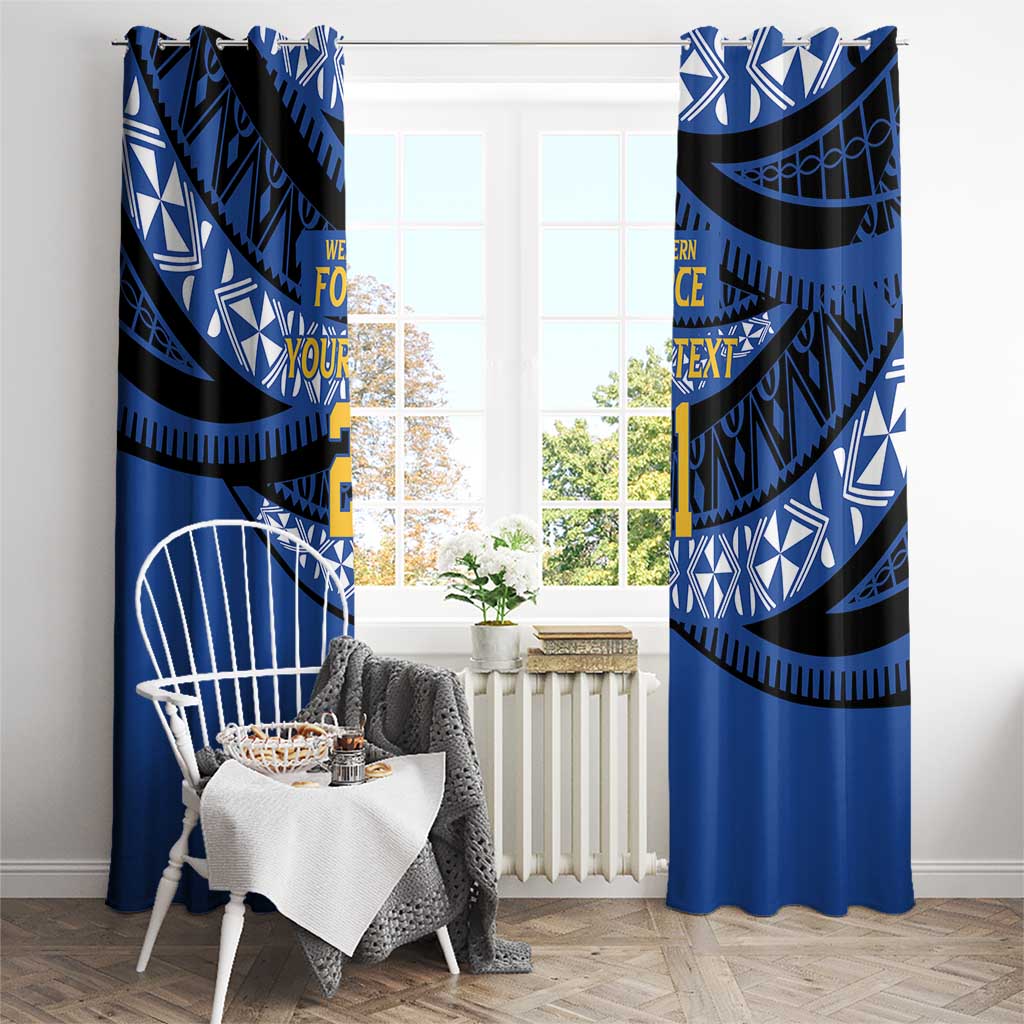 Western Australia Rugby Pacific Custom Window Curtain Pasifika Tapa Pattern