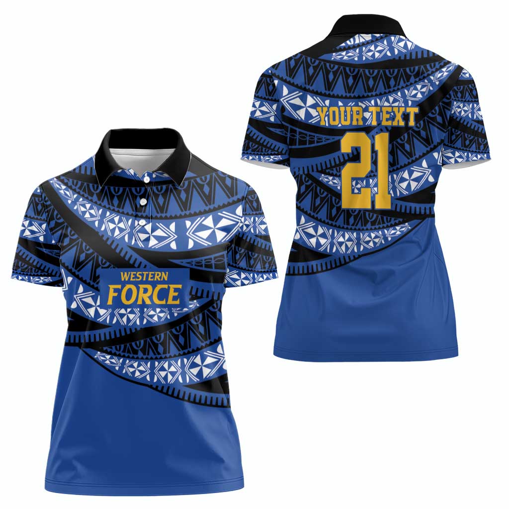 Western Australia Rugby Pacific Custom Women Polo Shirt Pasifika Tapa Pattern