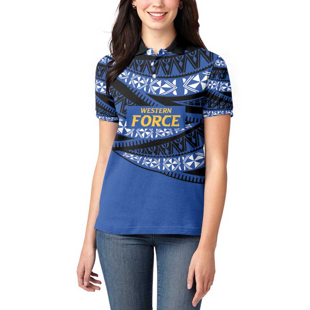 Western Australia Rugby Pacific Custom Women Polo Shirt Pasifika Tapa Pattern