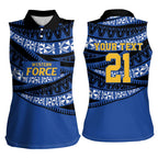 Western Australia Rugby Pacific Custom Women Sleeveless Polo Shirt Pasifika Tapa Pattern