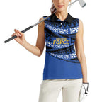 Western Australia Rugby Pacific Custom Women Sleeveless Polo Shirt Pasifika Tapa Pattern
