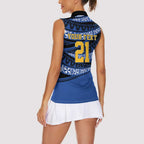 Western Australia Rugby Pacific Custom Women Sleeveless Polo Shirt Pasifika Tapa Pattern