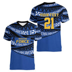 Western Australia Rugby Pacific Custom Women V-Neck T-Shirt Pasifika Tapa Pattern
