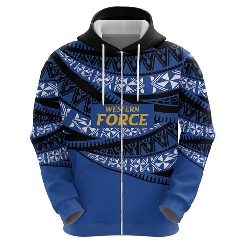 Western Australia Rugby Pacific Custom Zip Hoodie Pasifika Tapa Pattern