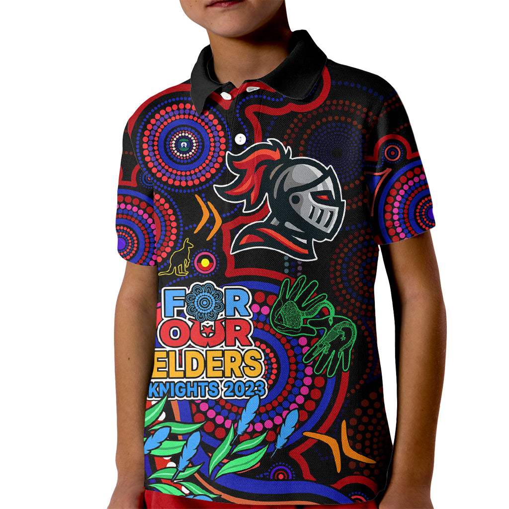 knights-rugby-aboriginal-art-kid-polo-shirt-naidoc-indigenous-tribal