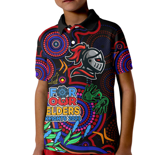knights-rugby-aboriginal-art-kid-polo-shirt-naidoc-indigenous-tribal