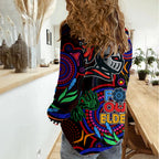 Knights Rugby Aboriginal Art Women Casual Shirt NAIDOC Indigenous Tribal LT9