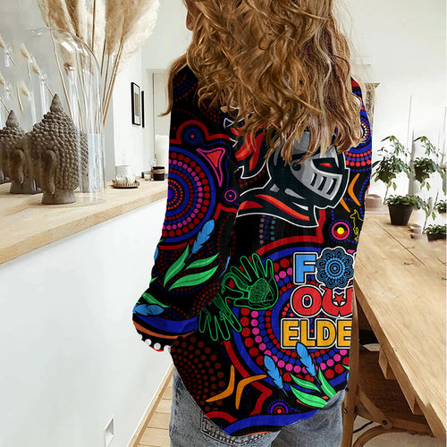 Knights Rugby Aboriginal Art Women Casual Shirt NAIDOC Indigenous Tribal LT9