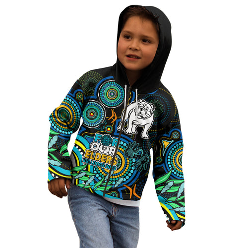 bulldogs-rugby-aboriginal-art-kid-hoodie-naidoc-indigenous-tribal