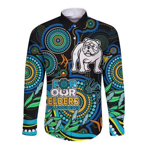 bulldogs-rugby-aboriginal-art-long-sleeve-button-shirt-naidoc-indigenous-tribal