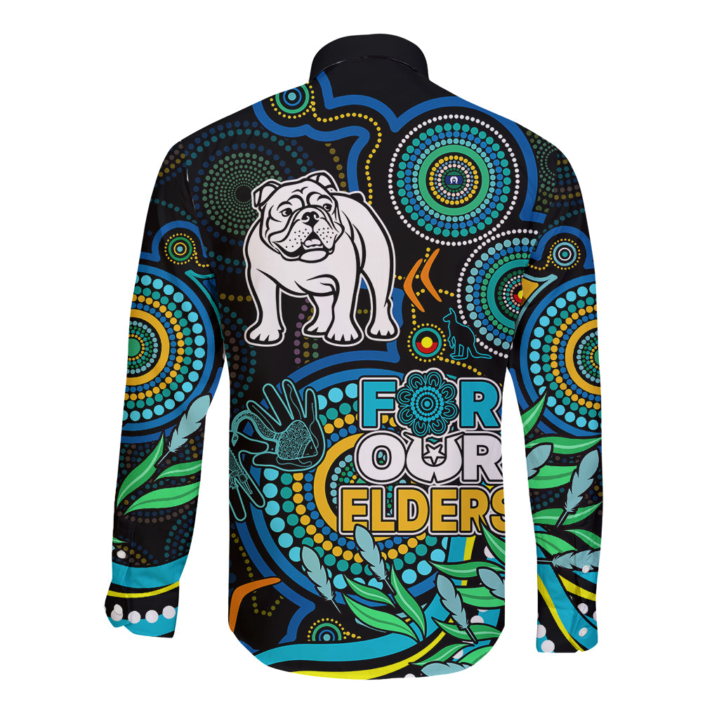 bulldogs-rugby-aboriginal-art-long-sleeve-button-shirt-naidoc-indigenous-tribal