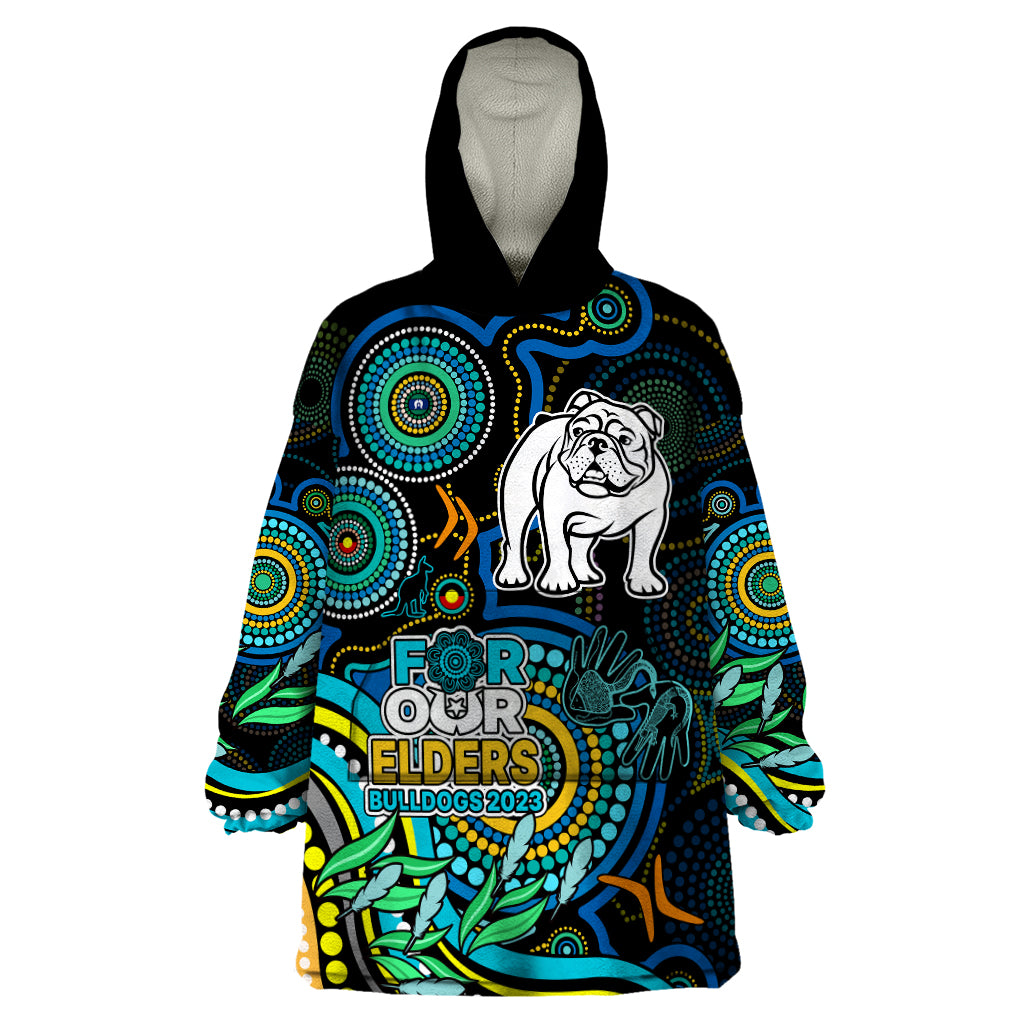 bulldogs-rugby-aboriginal-art-wearable-blanket-hoodie-naidoc-indigenous-tribal