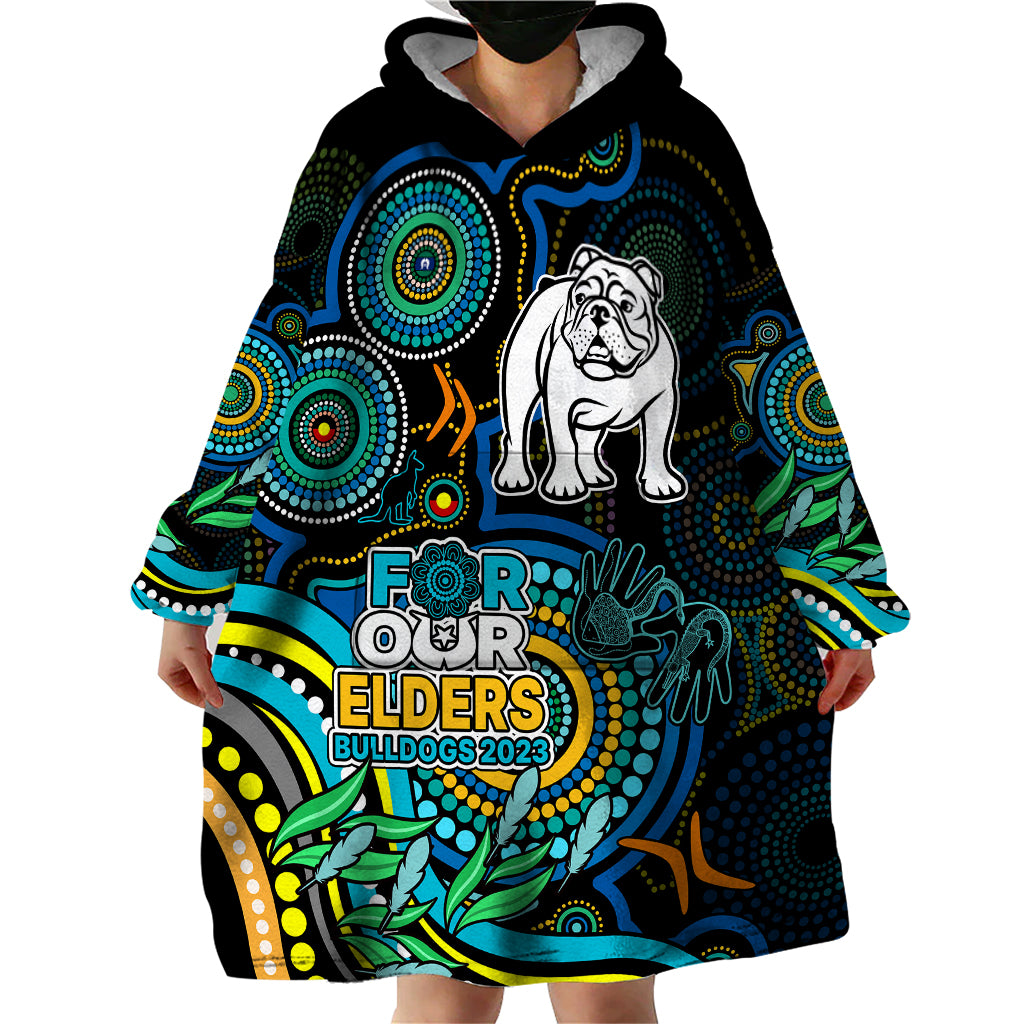 bulldogs-rugby-aboriginal-art-wearable-blanket-hoodie-naidoc-indigenous-tribal