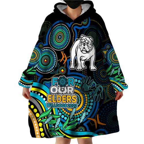 bulldogs-rugby-aboriginal-art-wearable-blanket-hoodie-naidoc-indigenous-tribal
