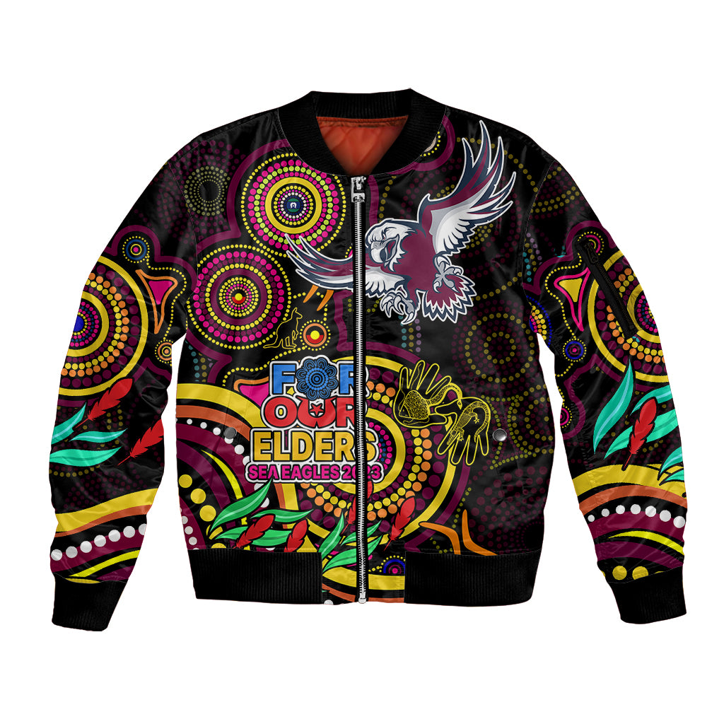 sea-eagles-rugby-aboriginal-art-sleeve-zip-bomber-jacket-naidoc-indigenous-tribal