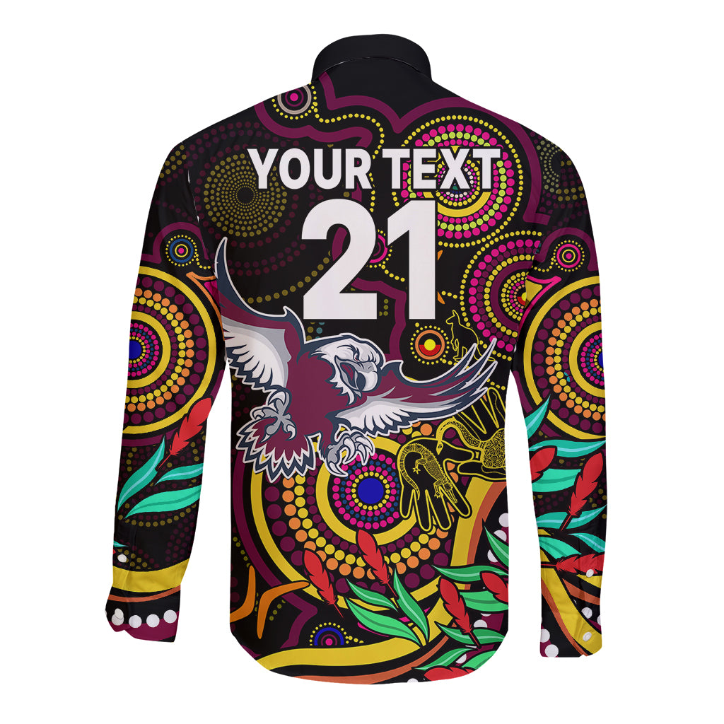 custom-sea-eagles-rugby-aboriginal-art-long-sleeve-button-shirt-naidoc-indigenous-tribal