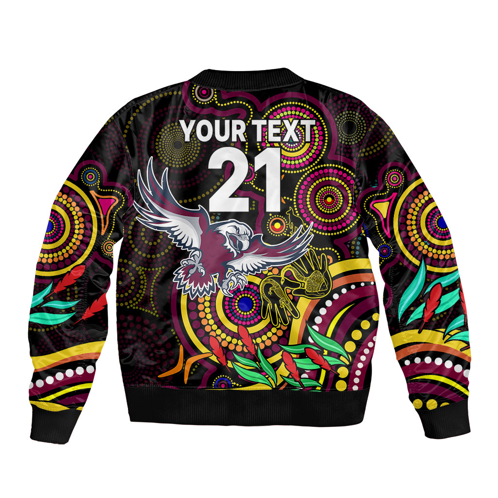 custom-sea-eagles-rugby-aboriginal-art-sleeve-zip-bomber-jacket-naidoc-indigenous-tribal