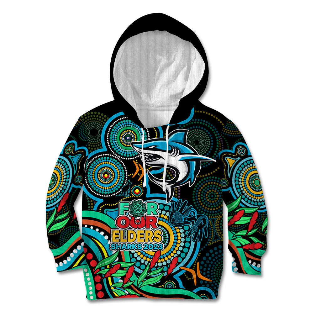 sharks-rugby-aboriginal-art-kid-hoodie-naidoc-indigenous-tribal