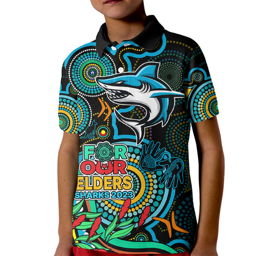 sharks-rugby-aboriginal-art-kid-polo-shirt-naidoc-indigenous-tribal