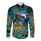 sharks-rugby-aboriginal-art-long-sleeve-button-shirt-naidoc-indigenous-tribal