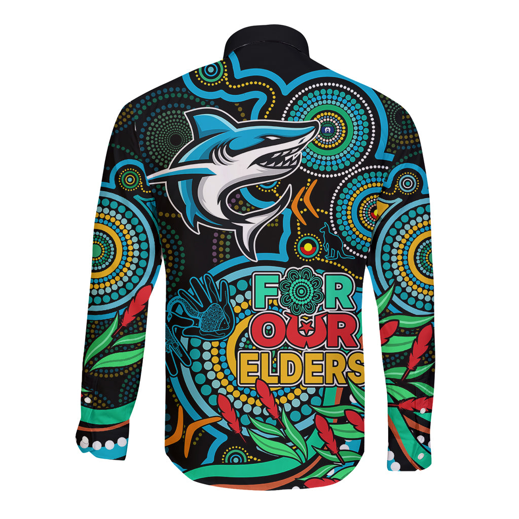 sharks-rugby-aboriginal-art-long-sleeve-button-shirt-naidoc-indigenous-tribal