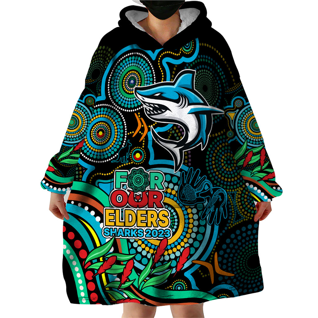 sharks-rugby-aboriginal-art-wearable-blanket-hoodie-naidoc-indigenous-tribal