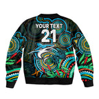 custom-sharks-rugby-aboriginal-art-sleeve-zip-bomber-jacket-naidoc-indigenous-tribal