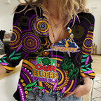 Storm Rugby Aboriginal Art Women Casual Shirt NAIDOC Indigenous Tribal LT9