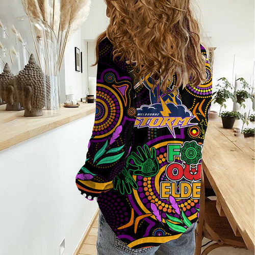 Storm Rugby Aboriginal Art Women Casual Shirt NAIDOC Indigenous Tribal LT9