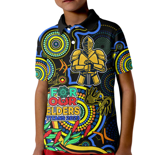 titans-rugby-aboriginal-art-kid-polo-shirt-naidoc-indigenous-tribal