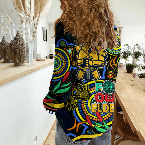 Titans Rugby Aboriginal Art Women Casual Shirt NAIDOC Indigenous Tribal LT9