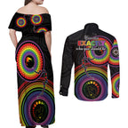 australia-lgbt-couples-matching-off-shoulder-maxi-dress-and-long-sleeve-button-shirts-you-are-exactly-who-you-should-be-aboriginal-style
