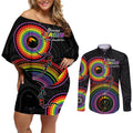 australia-lgbt-couples-matching-off-shoulder-short-dress-and-long-sleeve-button-shirts-you-are-exactly-who-you-should-be-aboriginal-style