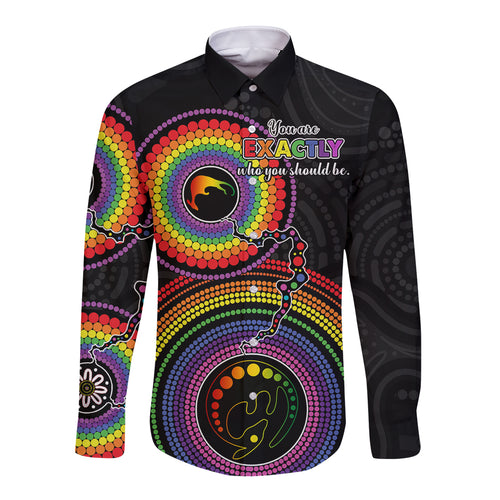 australia-lgbt-long-sleeve-button-shirt-you-are-exactly-who-you-should-be-aboriginal-style