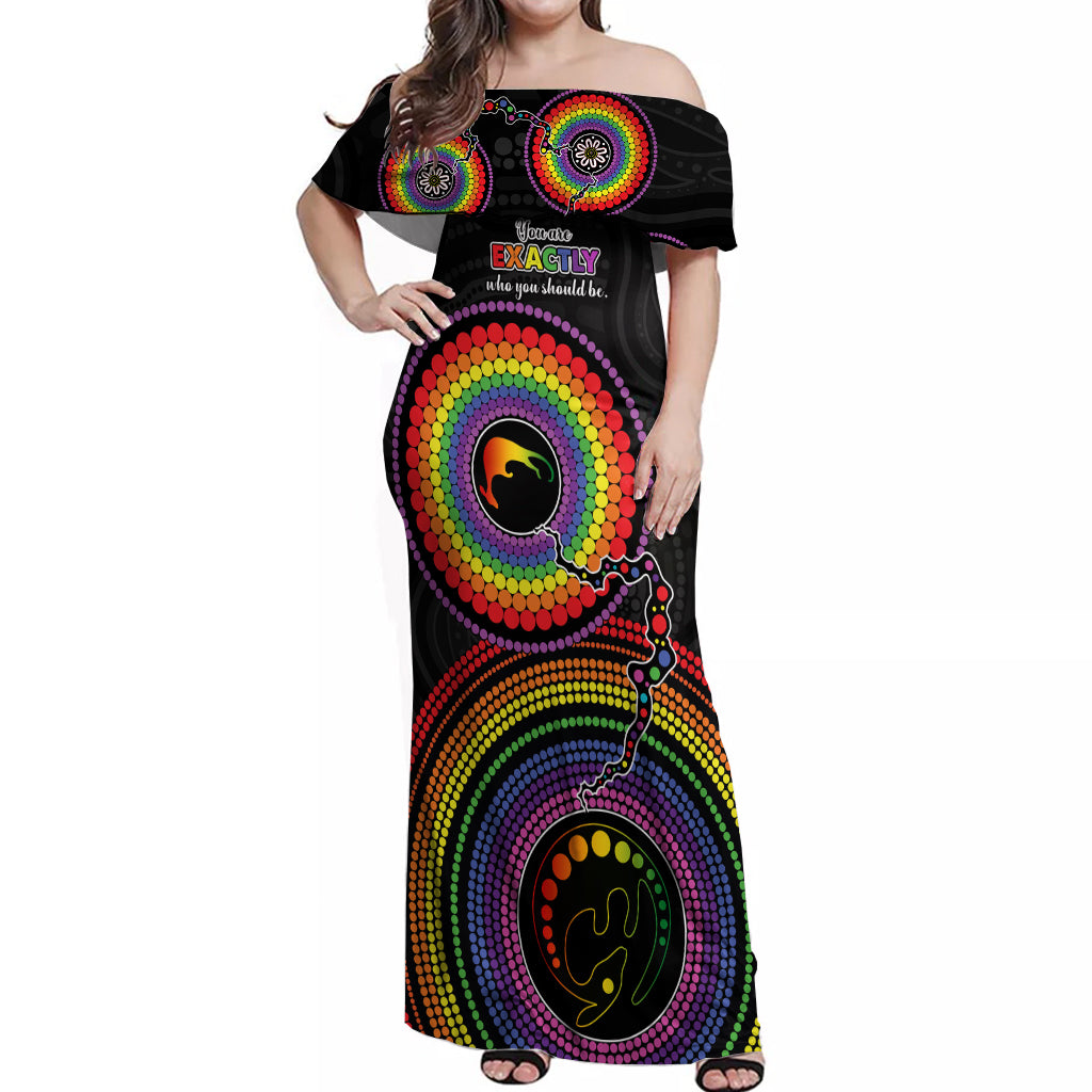australia-lgbt-off-shoulder-maxi-dress-you-are-exactly-who-you-should-be-aboriginal-style