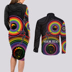 personalised-australia-lgbt-couples-matching-long-sleeve-bodycon-dress-and-long-sleeve-button-shirts-you-are-exactly-who-you-should-be-aboriginal-style