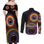 personalised-australia-lgbt-couples-matching-off-shoulder-maxi-dress-and-long-sleeve-button-shirts-you-are-exactly-who-you-should-be-aboriginal-style